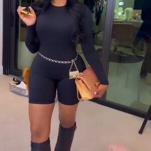 SOLD!! *FIRM PRICE* Davis Active backless long sleeve romper